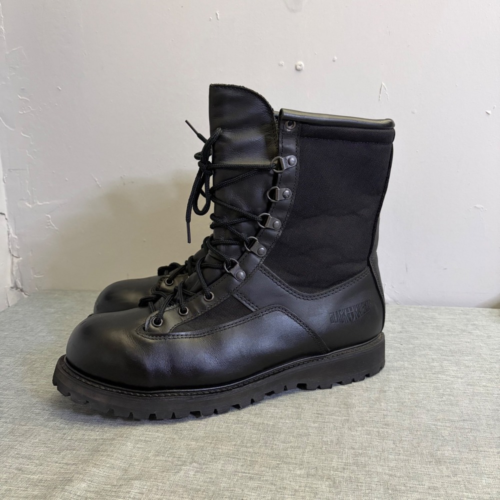 Black Knight Tactical Boots Mens 10.5 Black 1599 Steel Toe Vibram Work Combat